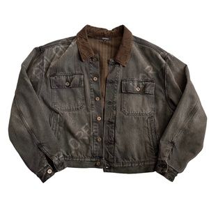 🌍 𝚈𝙴𝙴𝚉𝚈 𝚂𝙴𝙰𝚂𝙾𝙽 𝟼 - Black Brown Flannel-lined Denim Jacket